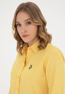 Kadın Safran Uzun Kollu Basic Gömlek - 50283992039