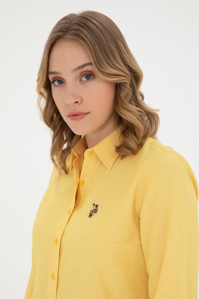 Kadın Safran Uzun Kollu Basic Gömlek - 50283992039