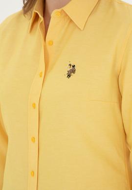 Kadın Safran Uzun Kollu Basic Gömlek - 50283992039