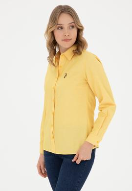 Kadın Safran Uzun Kollu Basic Gömlek - 50283992039