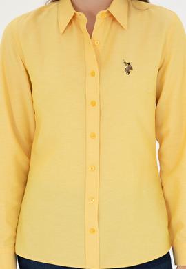 Kadın Safran Uzun Kollu Basic Gömlek - 50283992039