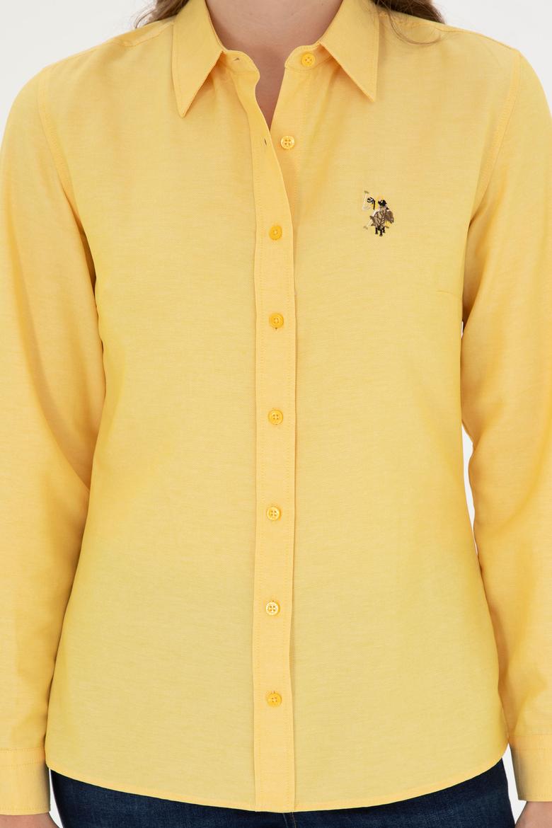 Kadın Safran Uzun Kollu Basic Gömlek - 50283992039