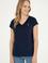 Kadın Lacivert V Yaka Basic Tişört