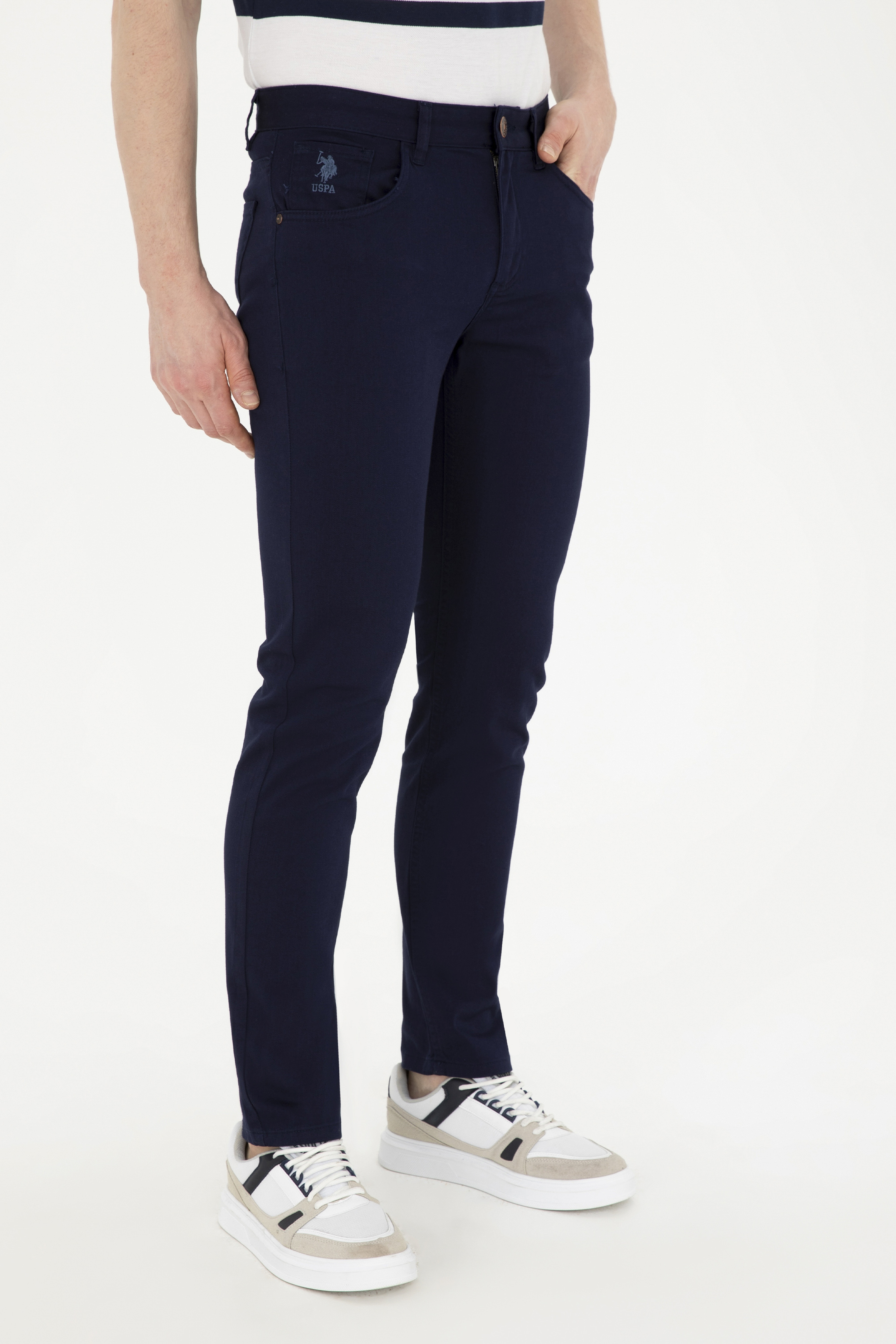Erkek Slim Fit Lacivert Kanvas Pantolon - Image 2