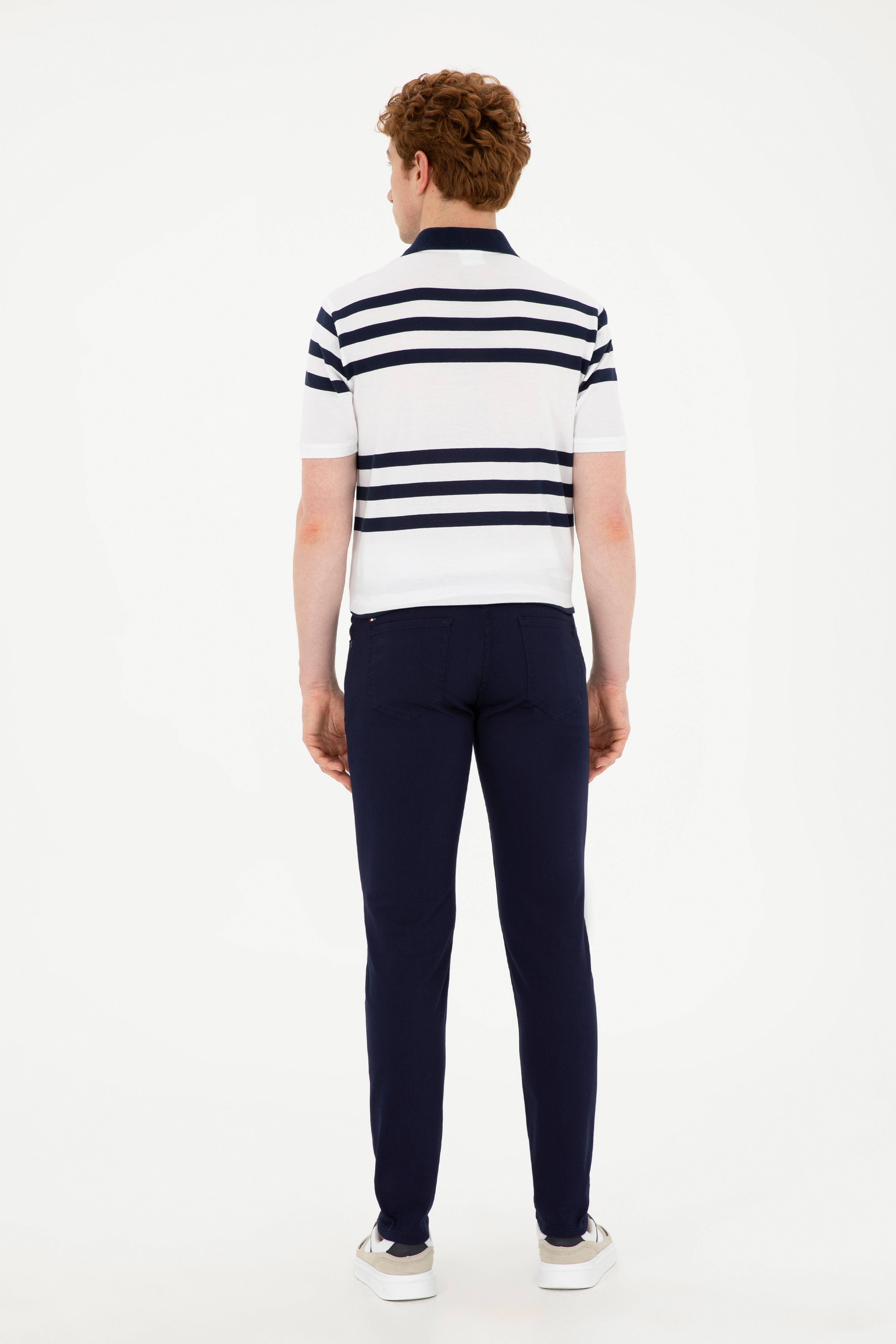 Erkek Slim Fit Lacivert Kanvas Pantolon