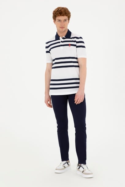 Erkek Slim Fit Lacivert Kanvas Pantolon