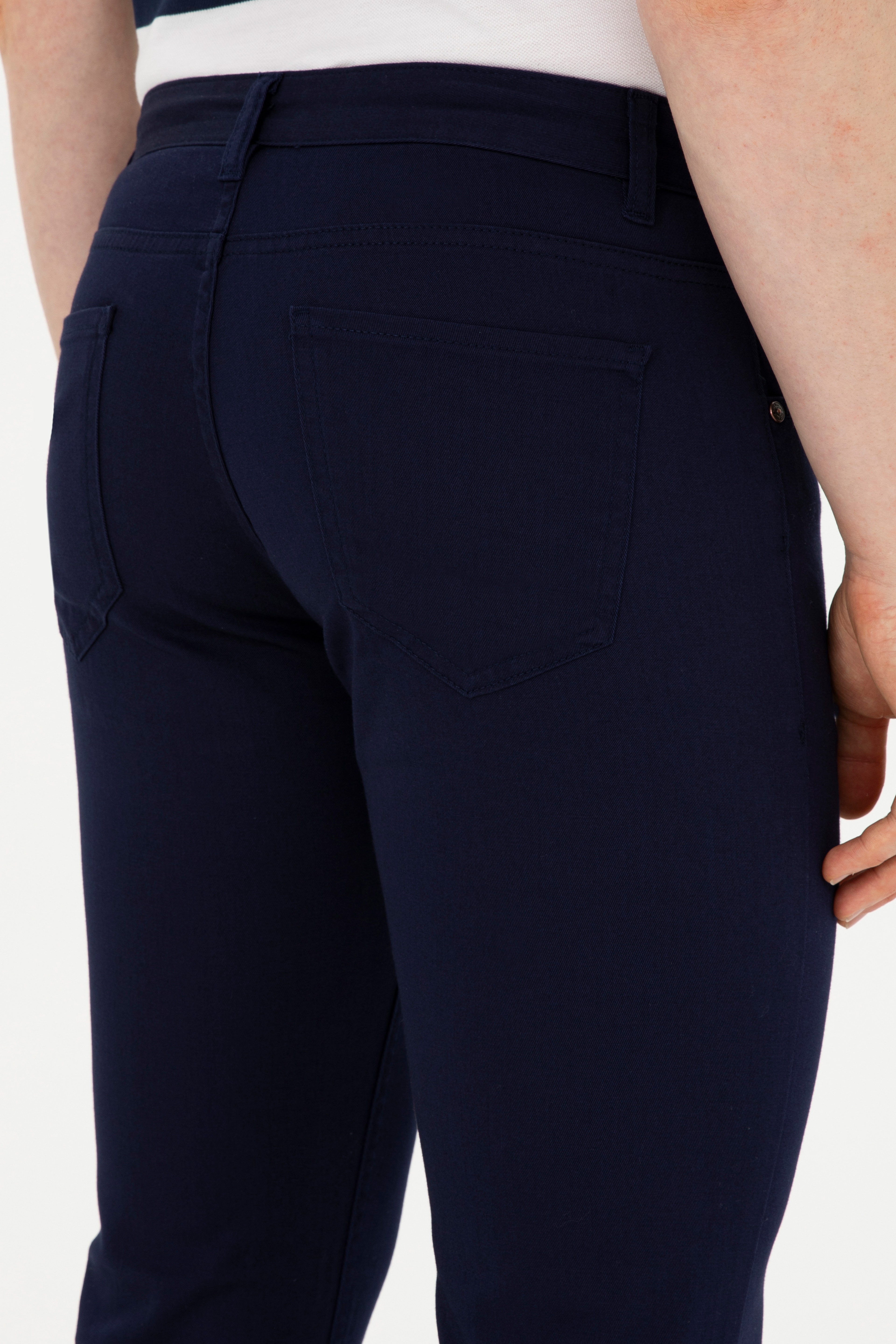 Erkek Slim Fit Lacivert Kanvas Pantolon - Image 6