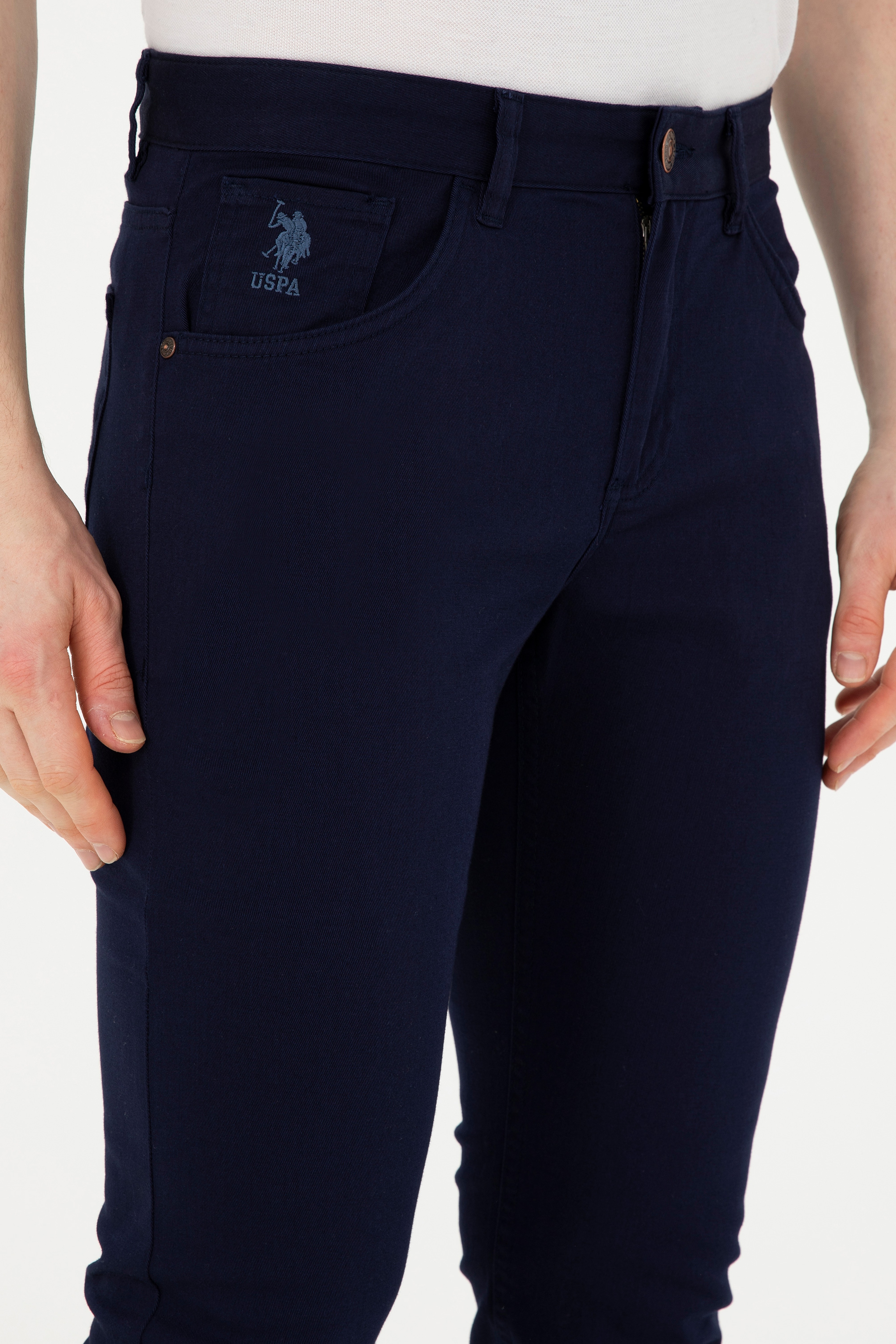 Erkek Slim Fit Lacivert Kanvas Pantolon - Image 5