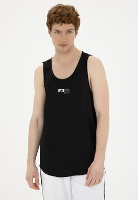 Erkek Regular Fit Bisiklet Yaka Siyah Tişört - 50281481041