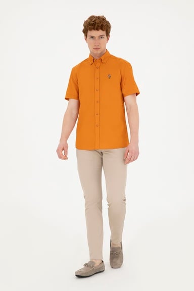 Erkek Slim Fit Taş Kanvas Pantolon