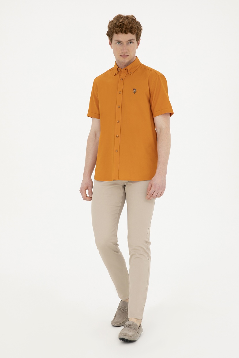 Erkek Slim Fit Taş Kanvas Pantolon