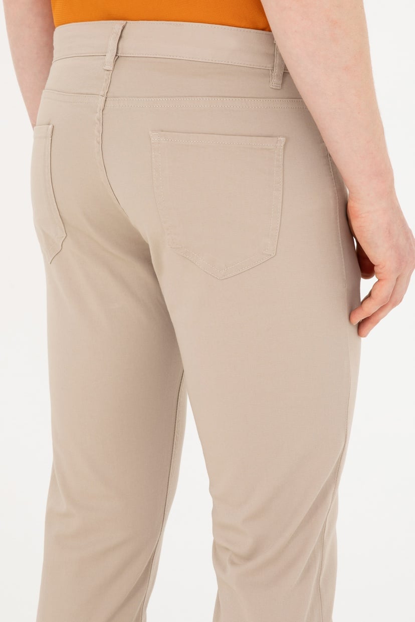 Erkek Slim Fit Taş Kanvas Pantolon