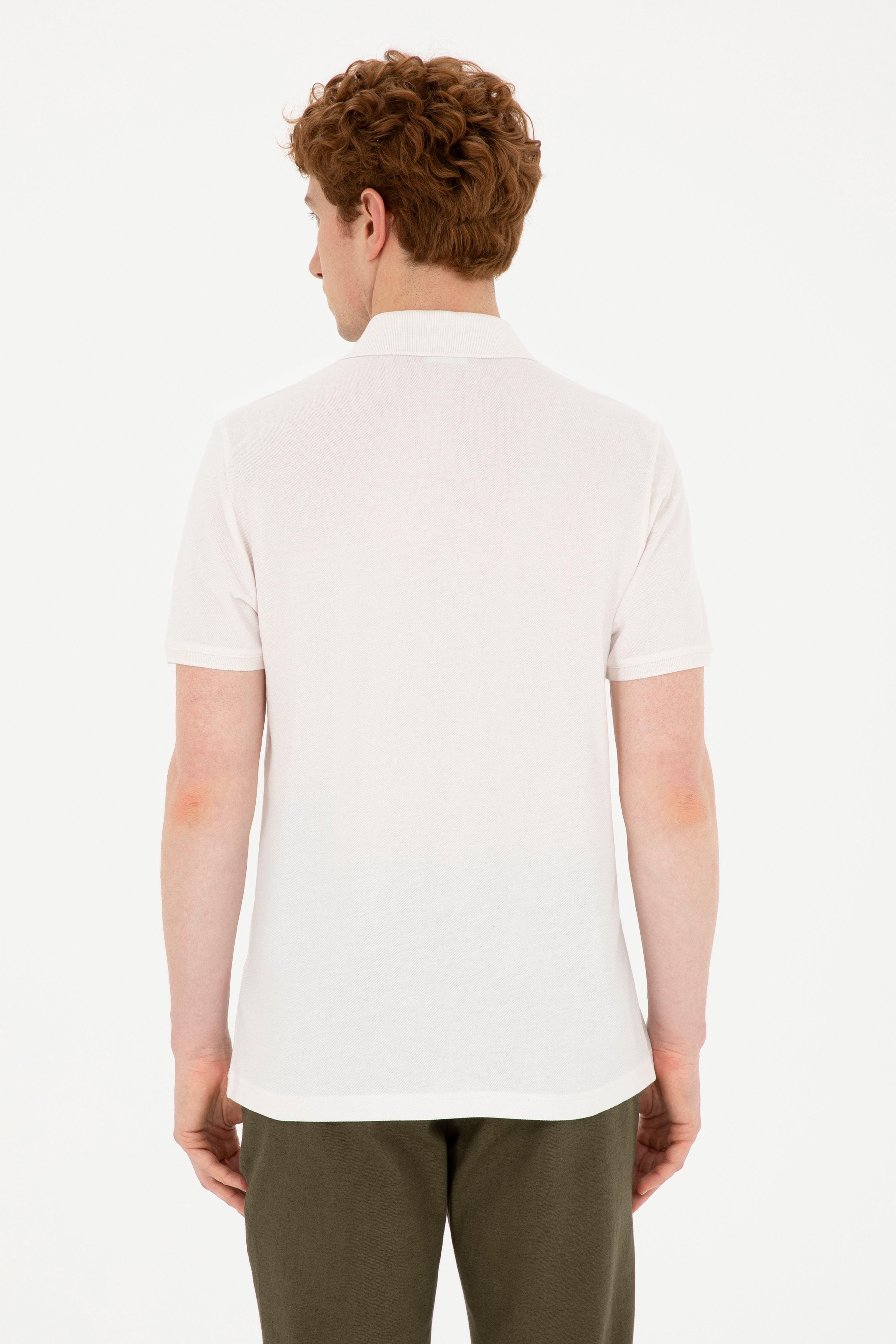 Erkek Regular Fit Polo Yaka Ekru Tişört - Image 5