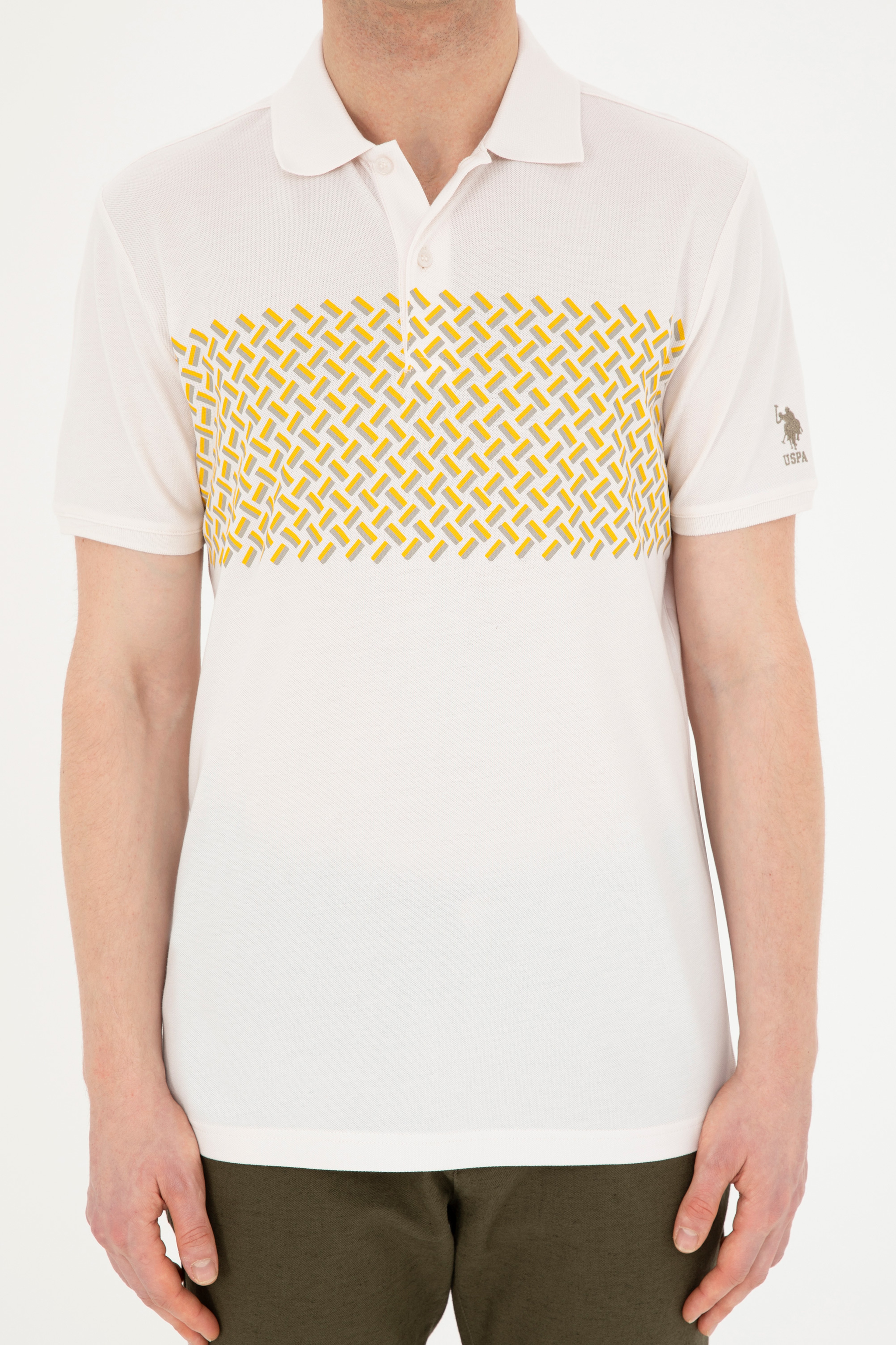 Erkek Regular Fit Polo Yaka Ekru Tişört - Image 6