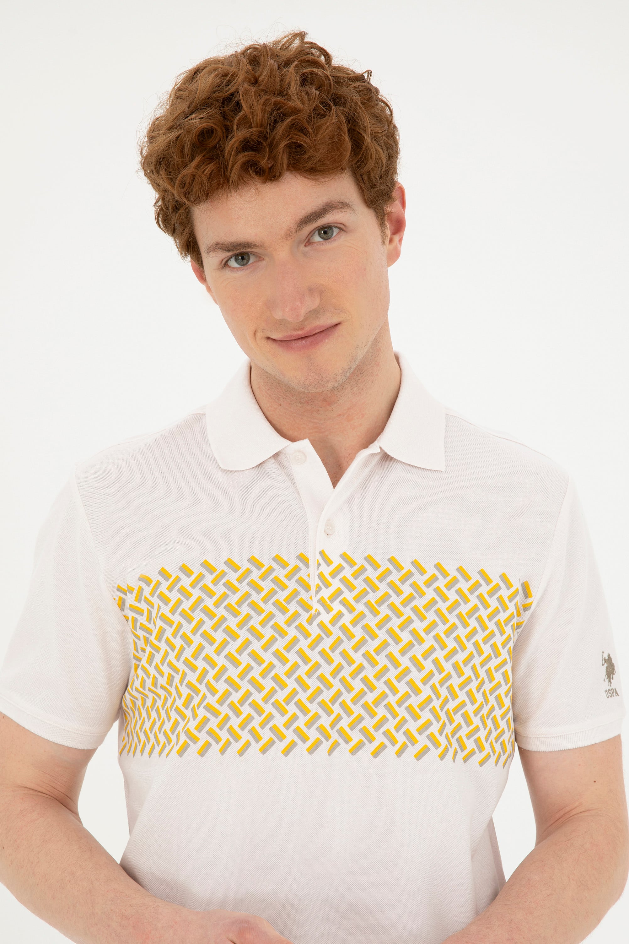 Erkek Regular Fit Polo Yaka Ekru Tişört - Image 2