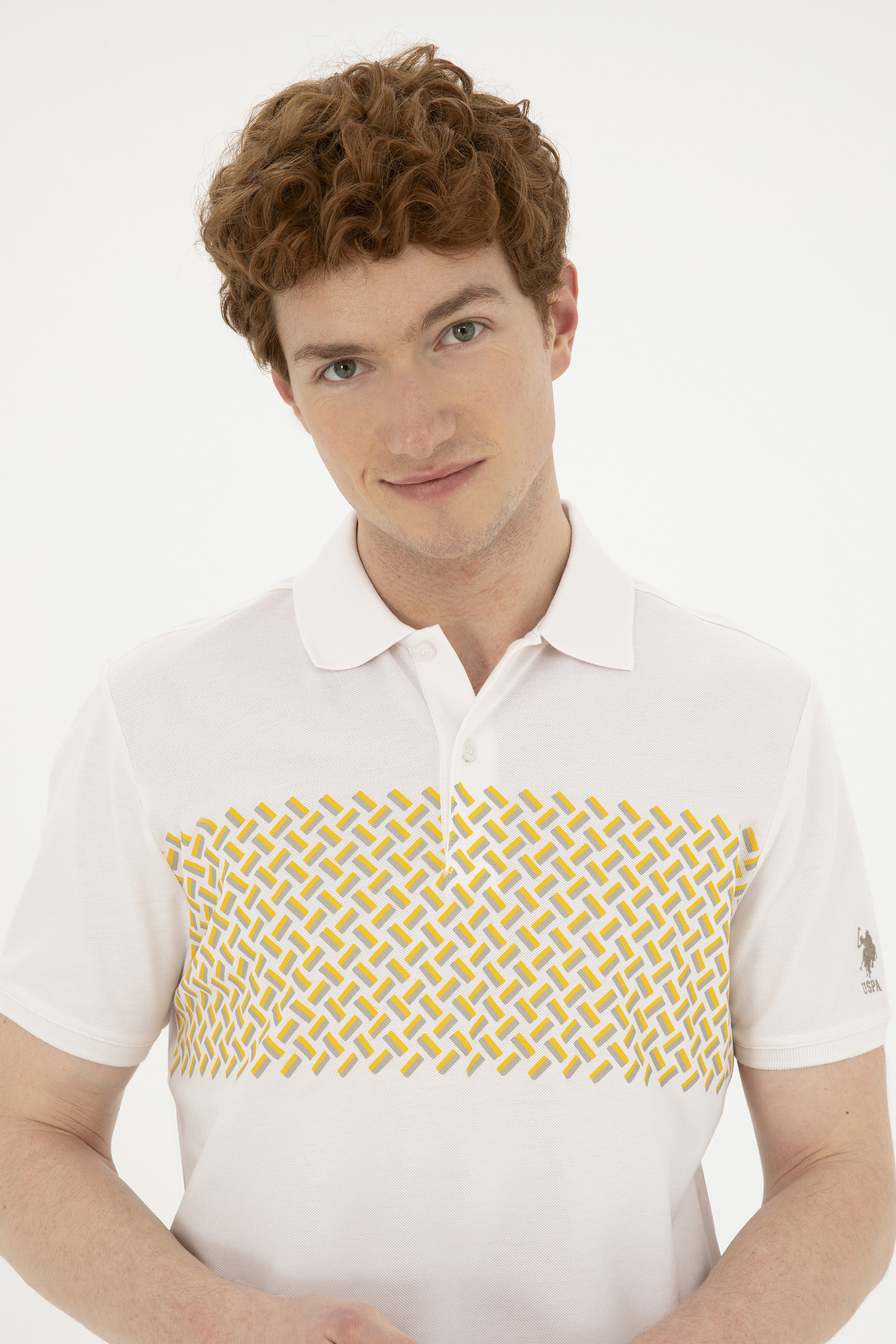 Erkek Regular Fit Polo Yaka Ekru Tişört