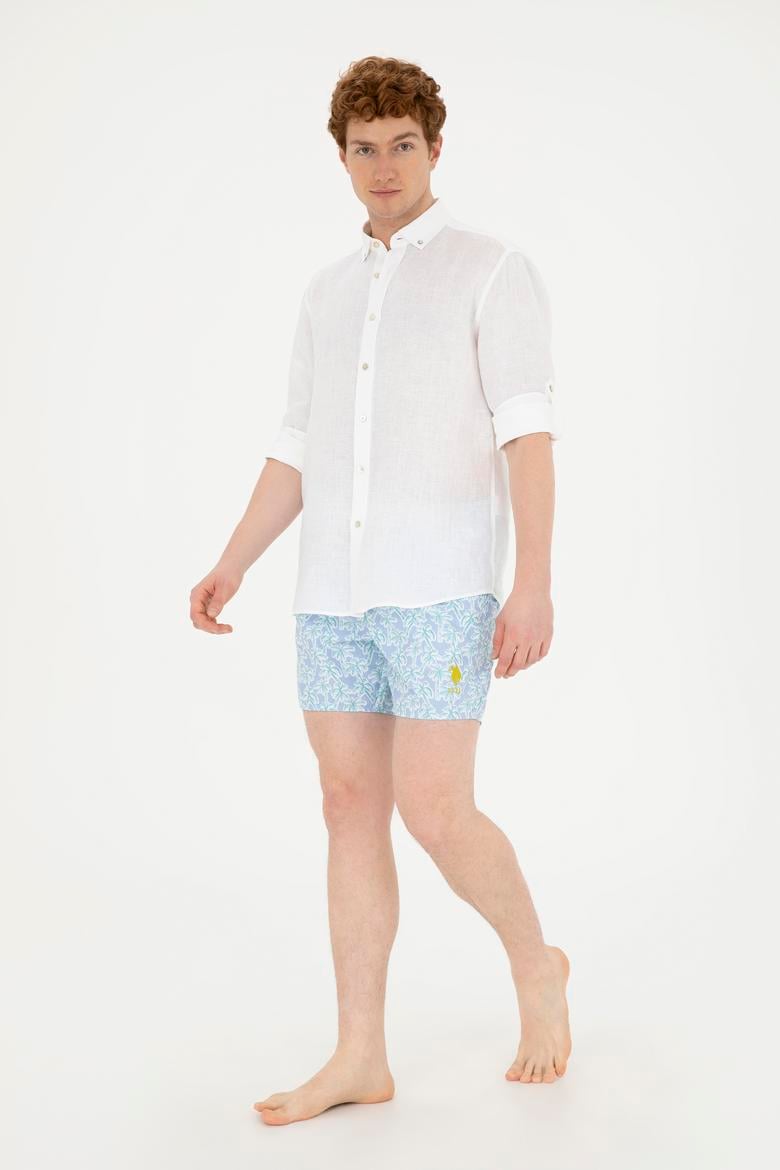 Erkek Açık Mavi Deniz Şortu