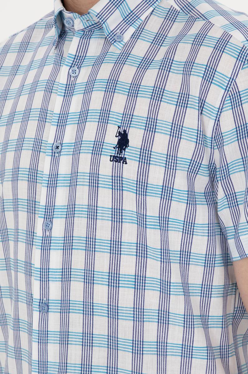 Erkek Saks Kısa Kollu Gömlek