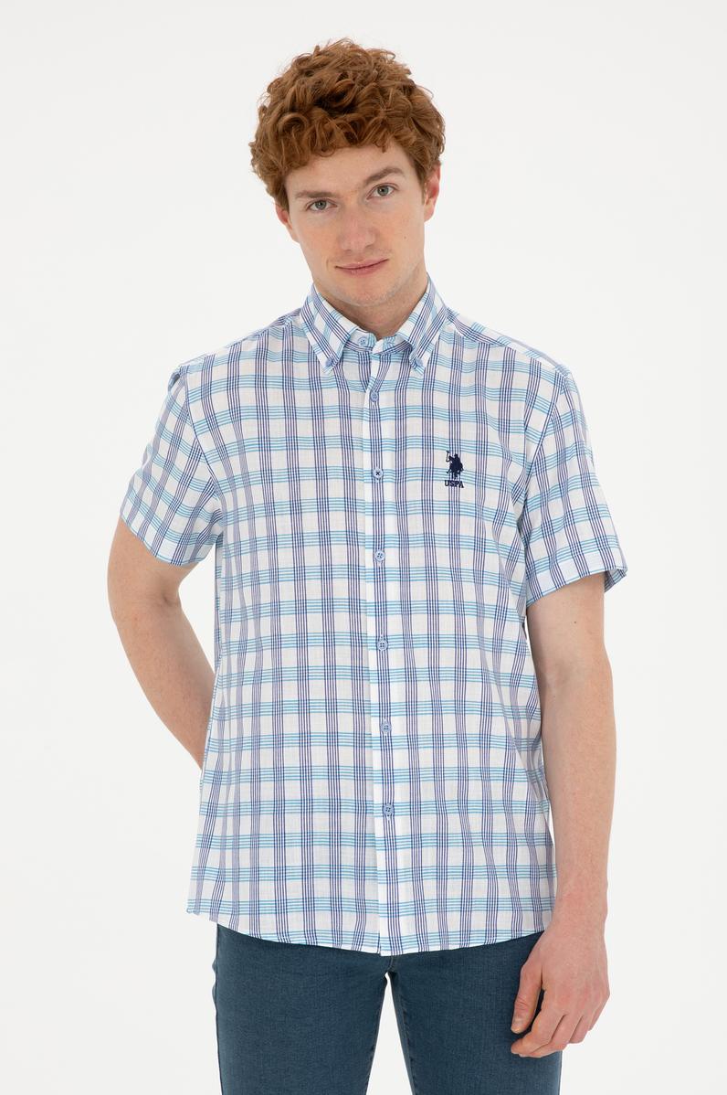 Erkek Saks Kısa Kollu Gömlek