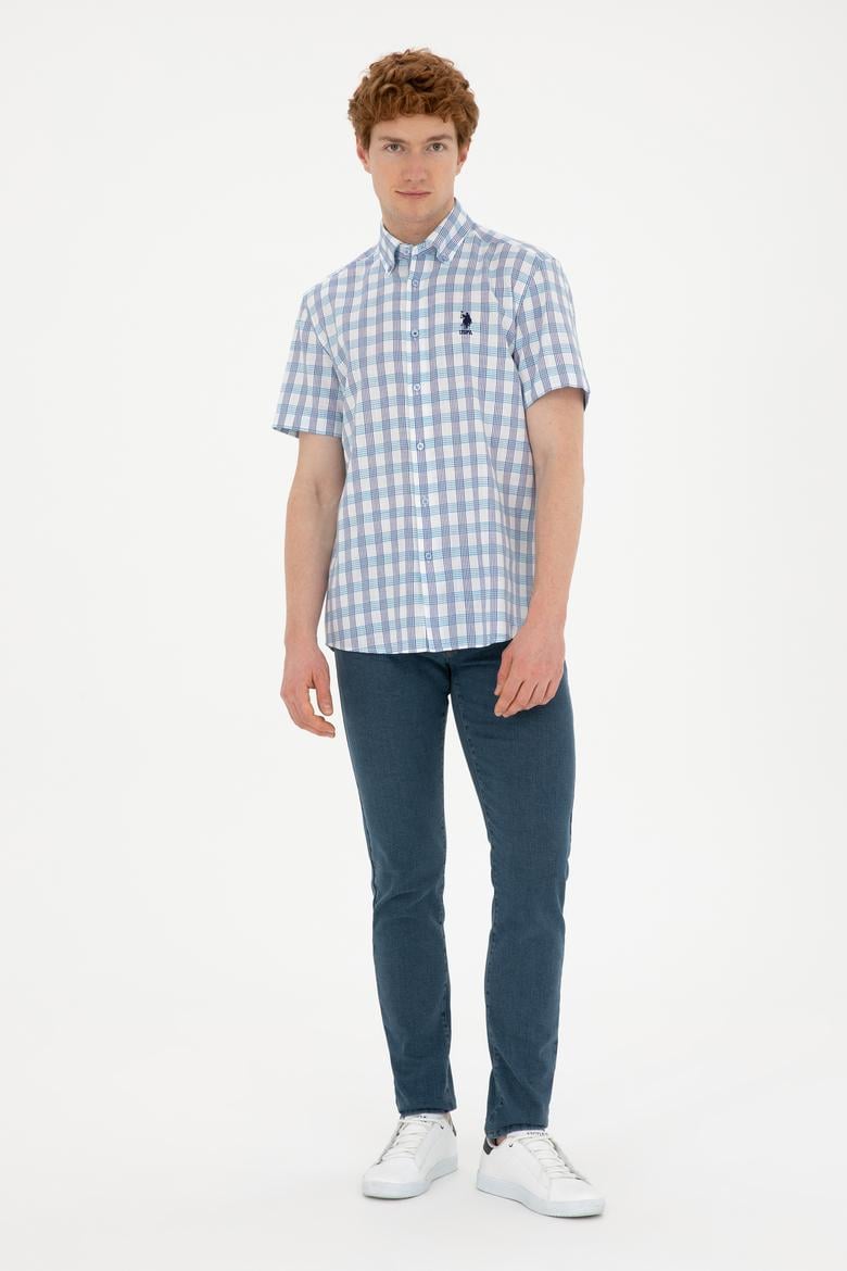 Erkek Saks Kısa Kollu Gömlek - 50282804013