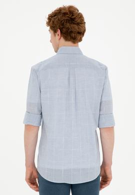 Erkek Saks Uzun Kollu Gömlek - 50282886006