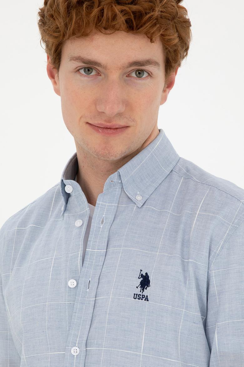 Erkek Saks Uzun Kollu Gömlek - 50282886006