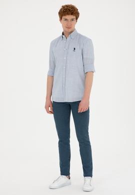 Erkek Saks Uzun Kollu Gömlek - 50282886006