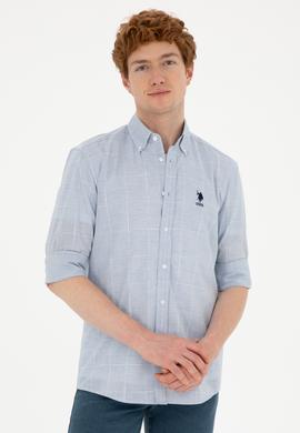 Erkek Saks Uzun Kollu Gömlek - 50282886006