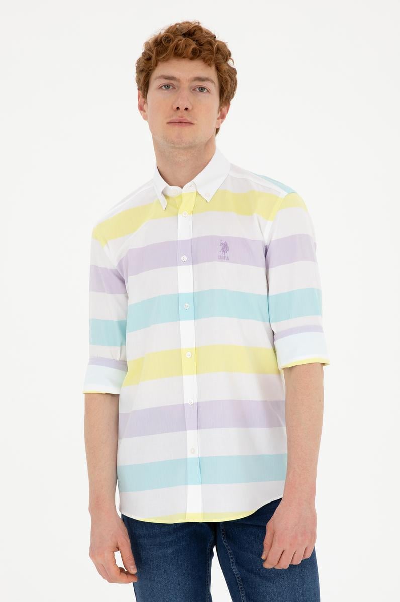 Erkek Lila Uzun Kollu Gömlek