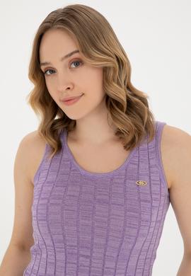 Kadın Lila Bisiklet Yaka Kazak - 50288625014