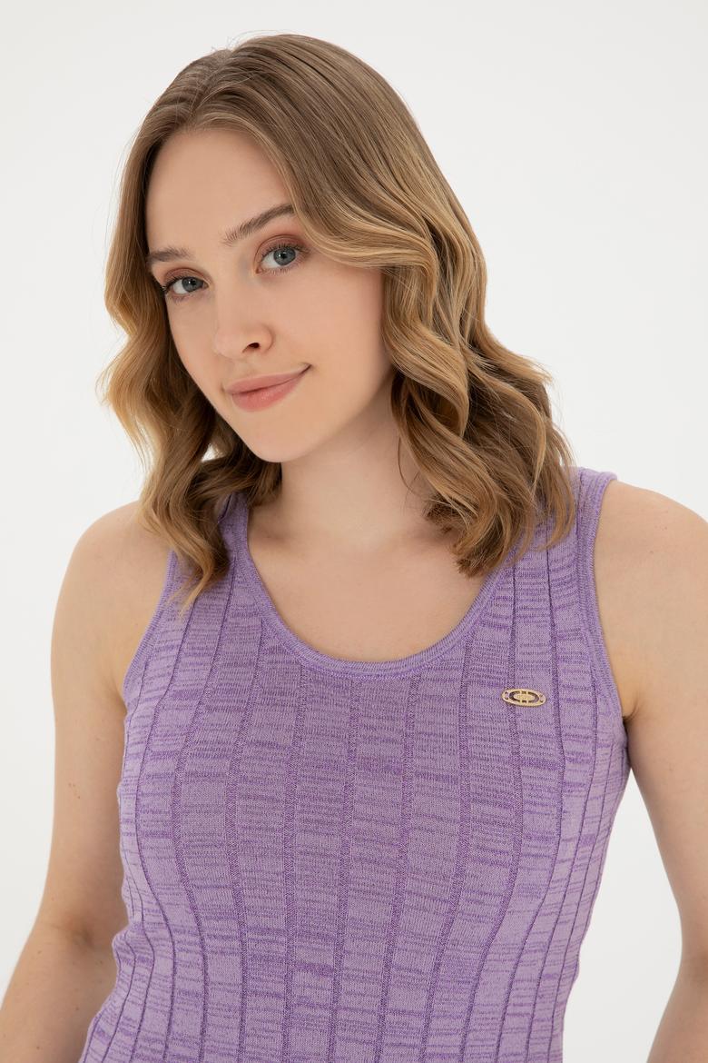 Kadın Lila Bisiklet Yaka Kazak - 50288625014