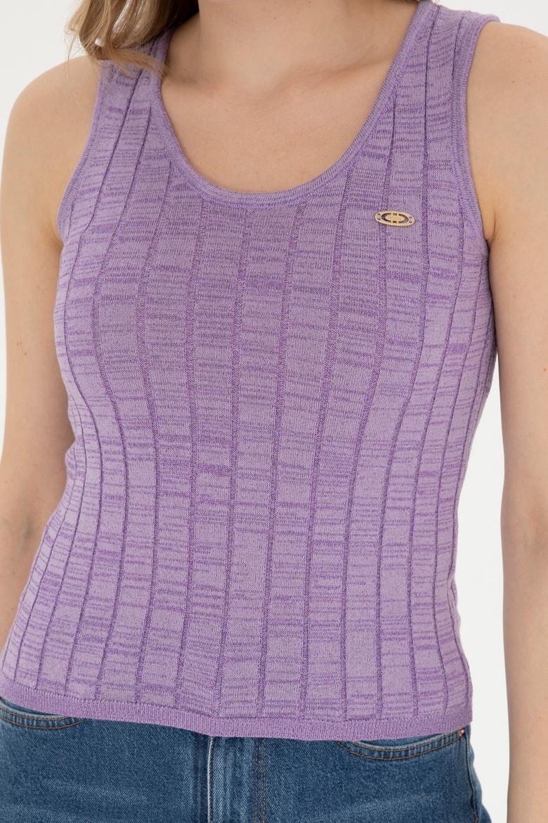 Kadın Lila Bisiklet Yaka Kazak - 50288625014