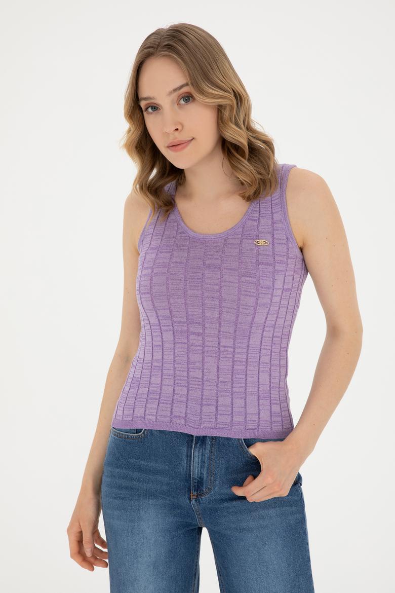 Kadın Lila Bisiklet Yaka Kazak - 50288625014