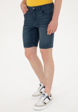 Erkek Lacivert Jean Şort - 50288958008