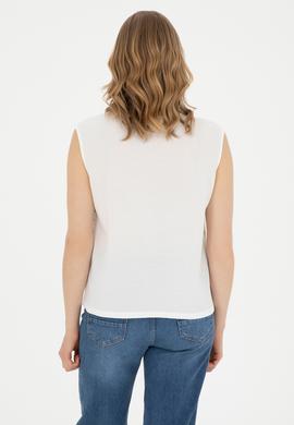 Kadın Koyu Mavi Bisiklet Yaka Tişört - 50281809007