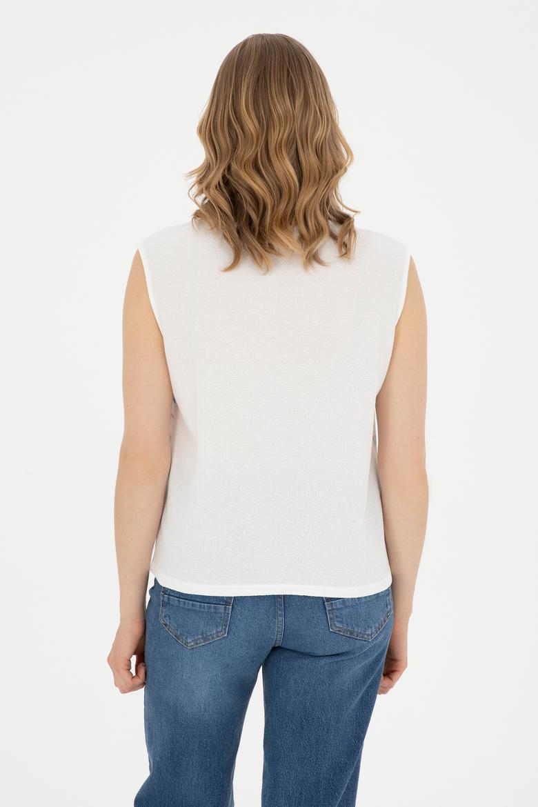 Kadın Koyu Mavi Bisiklet Yaka Tişört - 50281809007