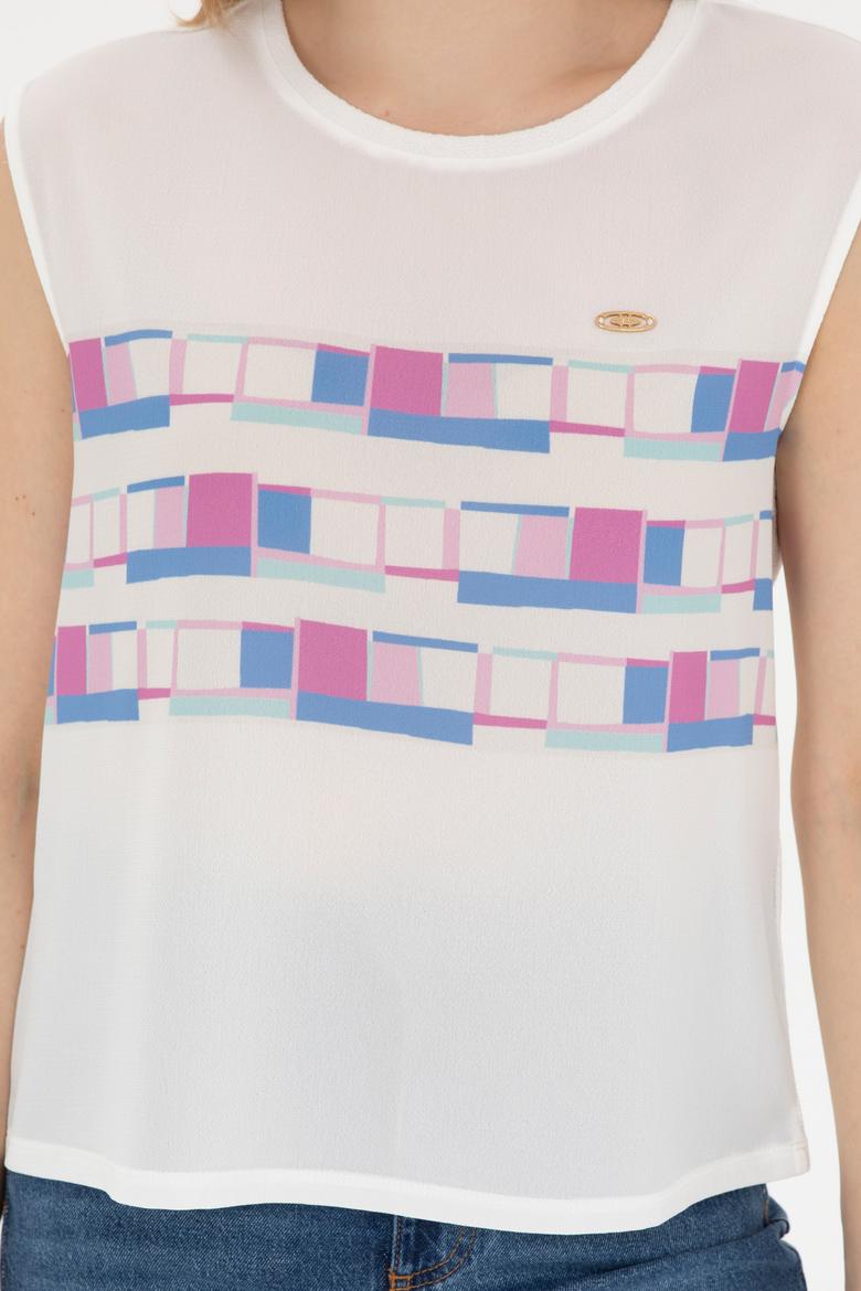 Kadın Koyu Mavi Bisiklet Yaka Tişört - 50281809007