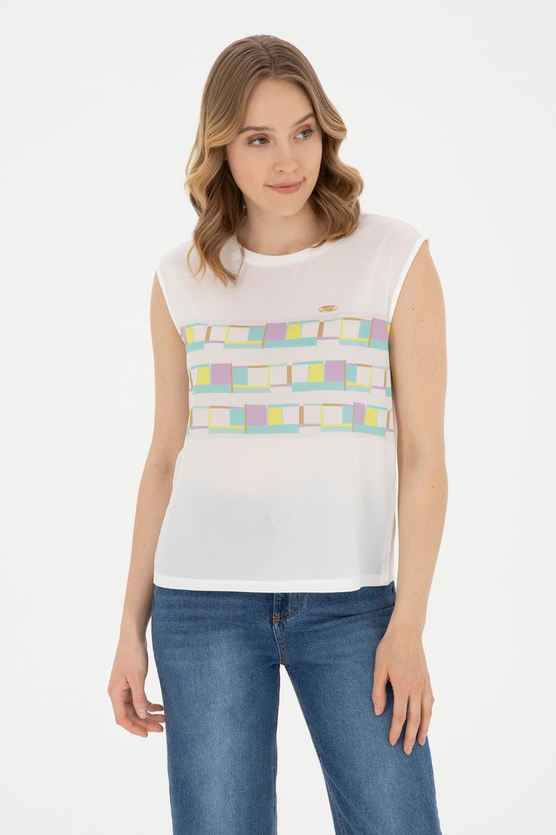 Kadın Mint Bisiklet Yaka Tişört