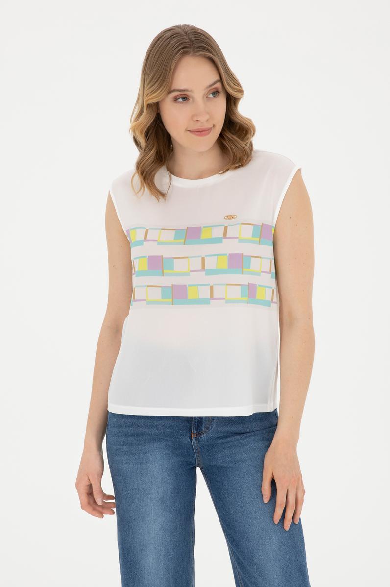 Kadın Mint Bisiklet Yaka Tişört