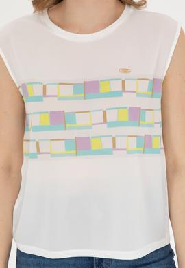 Kadın Mint Bisiklet Yaka Tişört - 50281809012