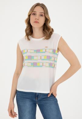 Kadın Mint Bisiklet Yaka Tişört - 50281809012