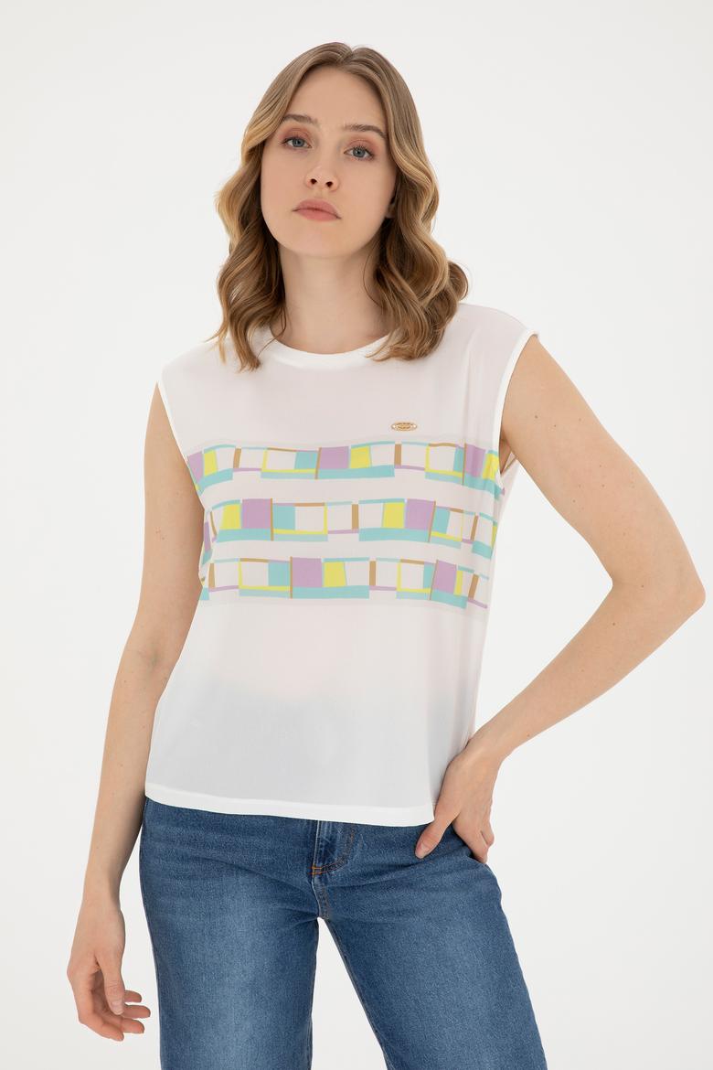 Kadın Mint Bisiklet Yaka Tişört - 50281809012