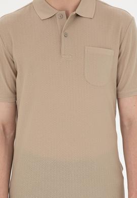 Erkek Regular Fit Polo Yaka Açık Haki Tişört - 50282504017