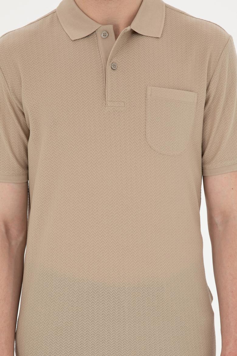 Erkek Regular Fit Polo Yaka Açık Haki Tişört - 50282504017