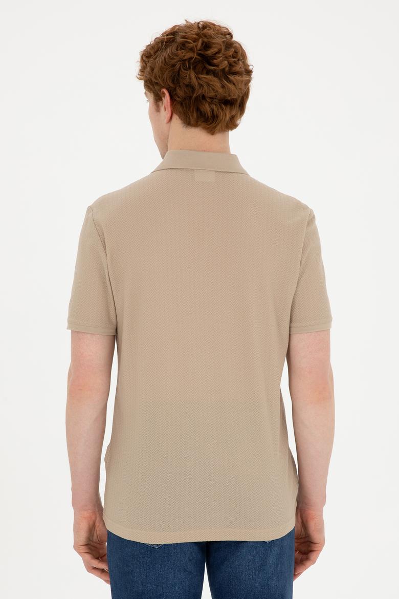 Erkek Regular Fit Polo Yaka Açık Haki Tişört - 50282504017