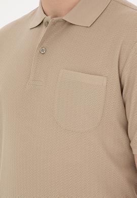 Erkek Regular Fit Polo Yaka Açık Haki Tişört - 50282504017