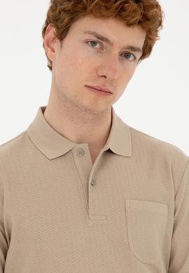 Erkek Regular Fit Polo Yaka Açık Haki Tişört - 50282504017