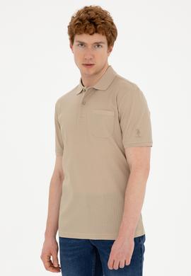 Erkek Regular Fit Polo Yaka Açık Haki Tişört - 50282504017