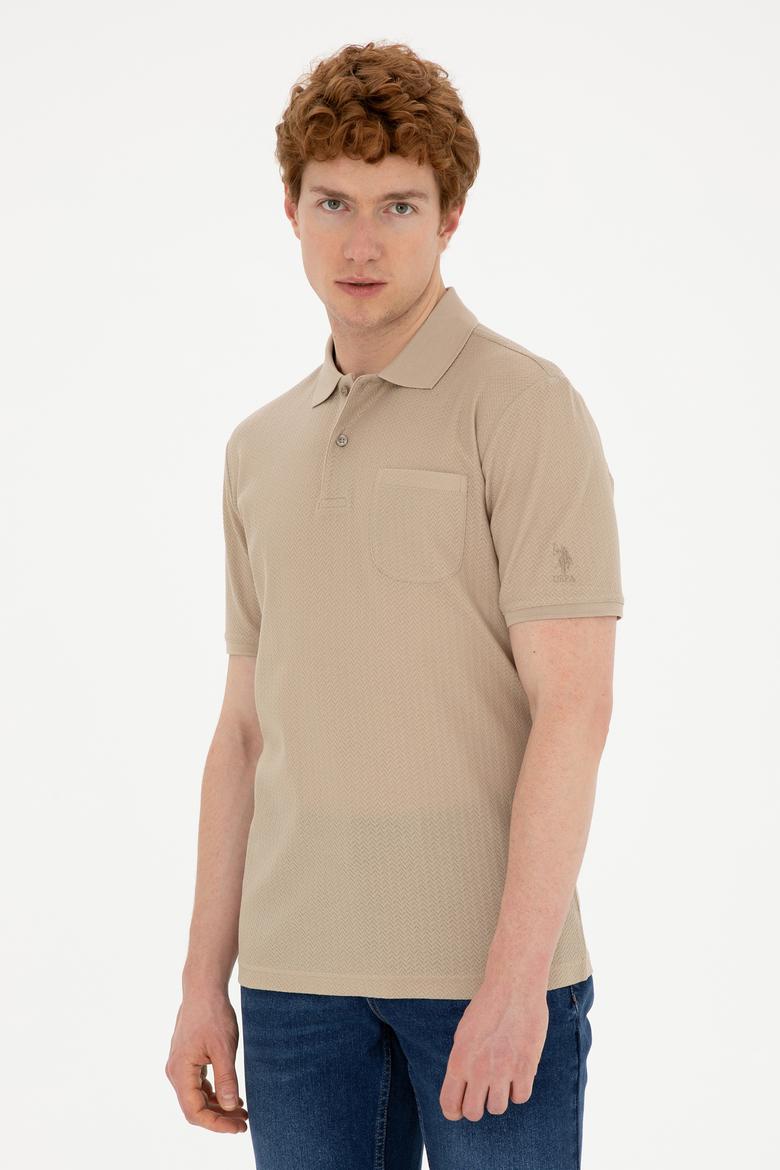 Erkek Regular Fit Polo Yaka Açık Haki Tişört