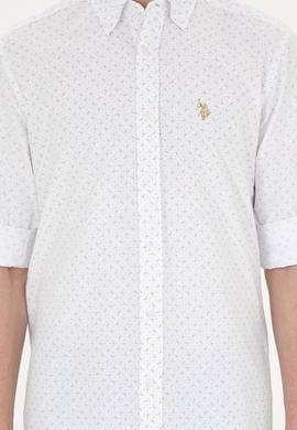 Erkek Taş Baskılı Beyaz Gömlek - 50288655007